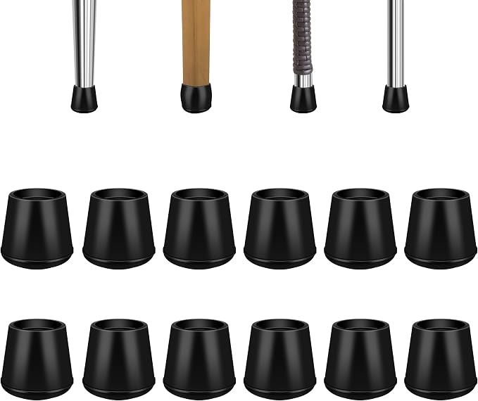 1/2" Round Rubber Chair Leg Tips Caps, 8 Pack Extra Small Chair Leg Floor by VOCOMO