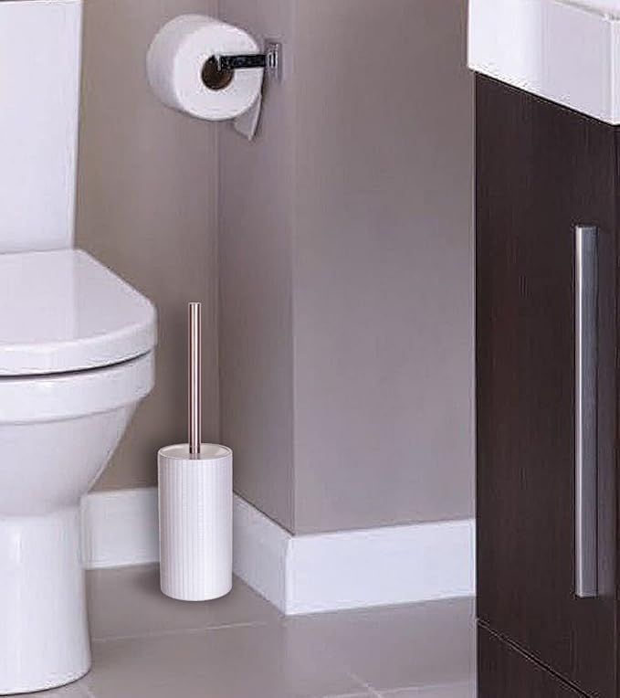 Creative Scents Estella White Toilet Brush Set - Image 3