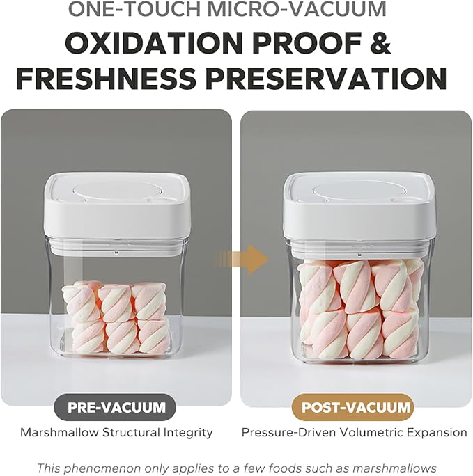 Manual Vacuum Jar With One-Button Vacuum Pump, Airtight Food Cereal Containers - Image 7