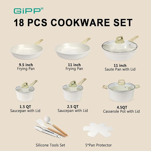 GiPP Ceramic Pots and Pans Set Non Stick - Image 2