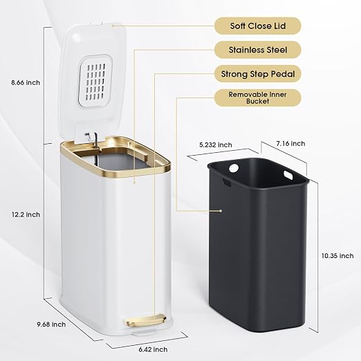CEROELDA Small Bathroom Trash Can - Image 5