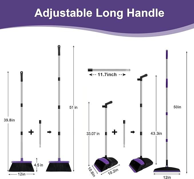 Broom with Dustpan Combo Set and Silicone Air Broom Kit - Image 2