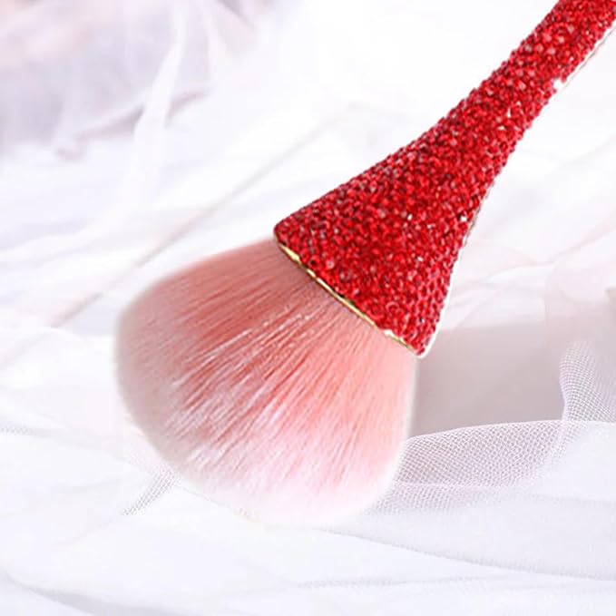 WOKOTO 1pcs Red Rhinestone Nail Dust Brushes - Image 4