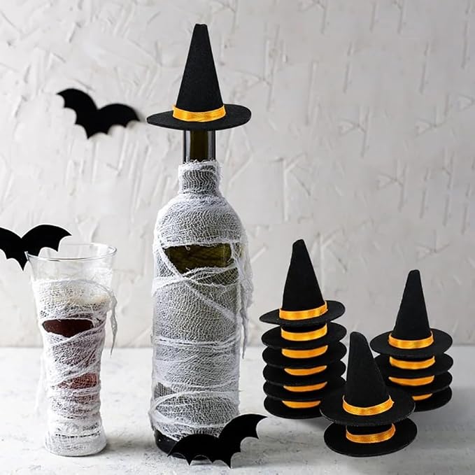 Mini Witch Hats and Mini Broom for Halloween Decorations Wizard Accessory for - Image 3