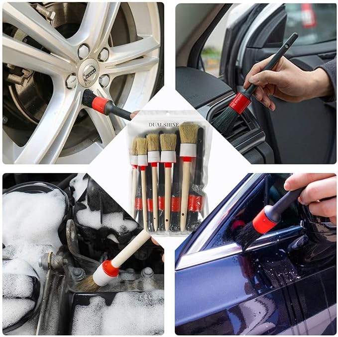 10PCS DUALSHINE Car Auto Detailing Brush Set, Auto Detailing Brushes Cleaner - Image 5