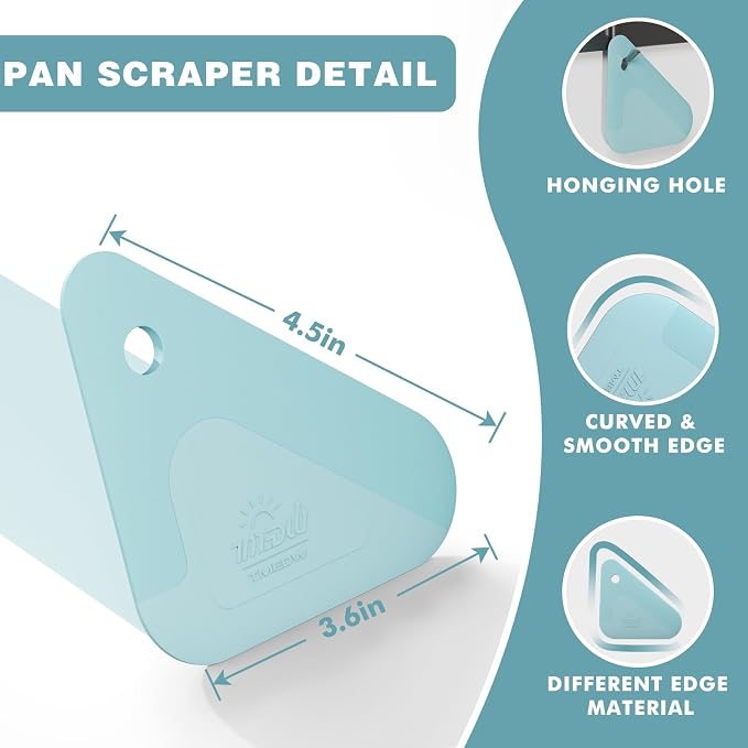 Food Scraper, 2-in-1 Pot and Pan Dish Scraper, Nylon and Silicone, Kitchen - Image 3