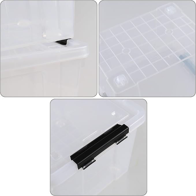 Set of 4 34 L Stackable Plastic Storage Bins - Image 3