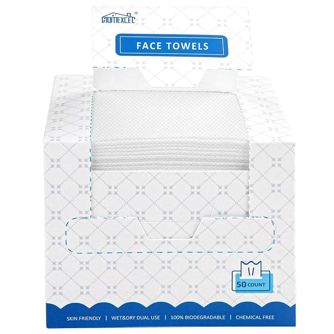 HOMEXCEL Face Towels, Disposable Face Towelette, Biodegradable Makeup Remover by HOMEXCEL