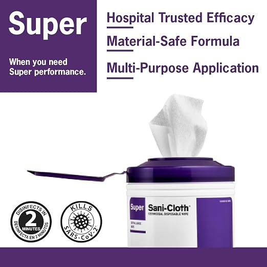 Super Sani-Cloth Germicidal Disposable Wipe, Hospital Grade Disinfection - Image 4