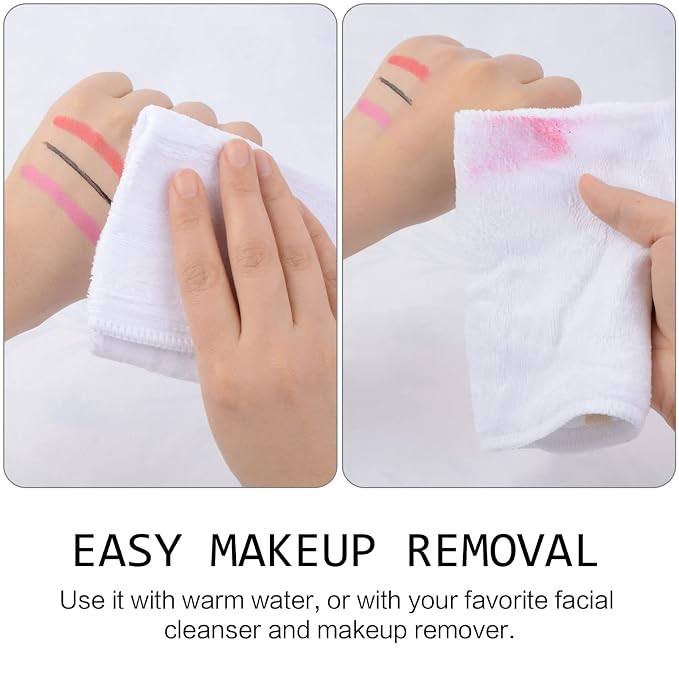 SINLAND Microfiber Facial Cloths Fast Drying Washcloth 12inch x 12inch White 2 - Image 6