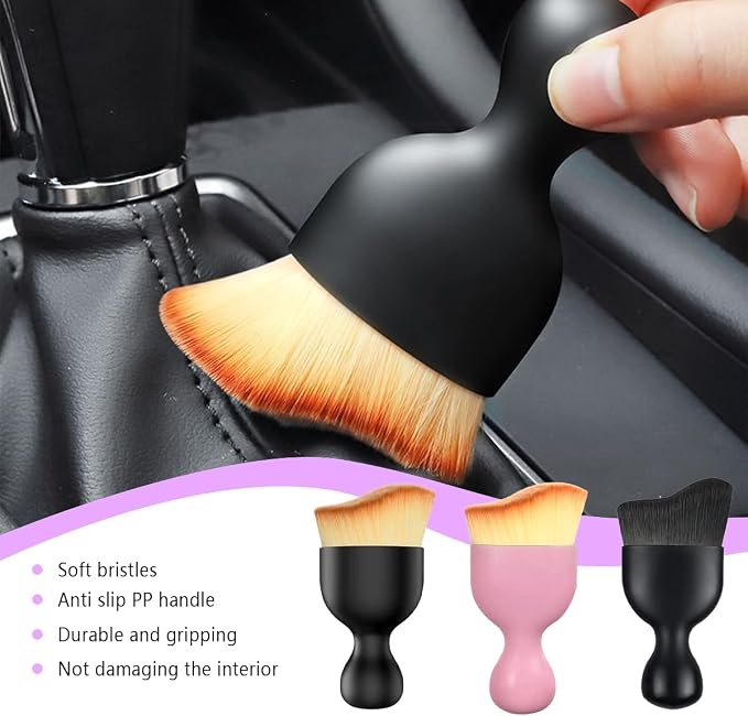 Car Brush, Curved Design Vehicle Interior Detailing Dust Collectors, Dirt Dust - Image 4