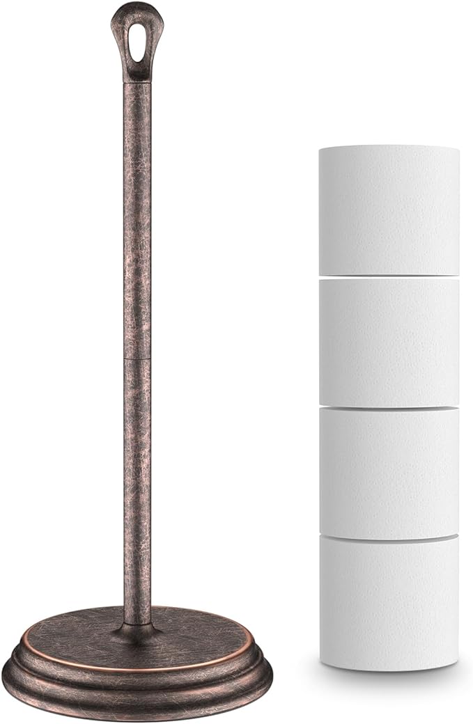 Toilet Paper Holder with Rustproof, Metal Free Standing Toilet Paper Stand by Kasunto