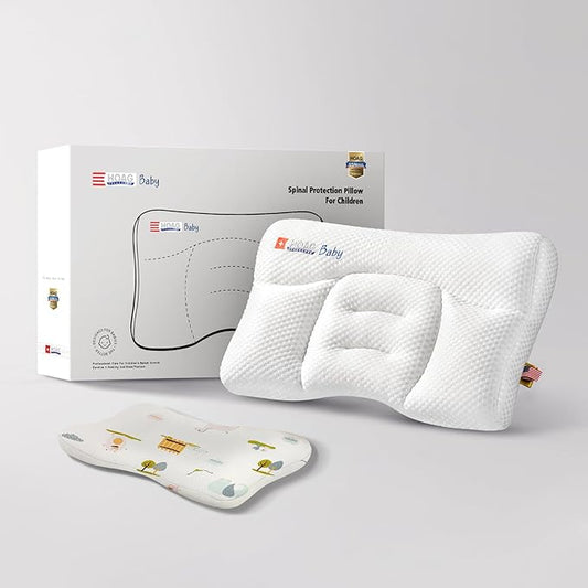 Toddler Pillow with Pillowcase, Breathable & Cozy Machine Washable Kids Pillow with Pillowcase, 21.6x13.8 Ergonomic Children Pillow for Boys and Girls Aged 3-8 (Farm, Height 2)