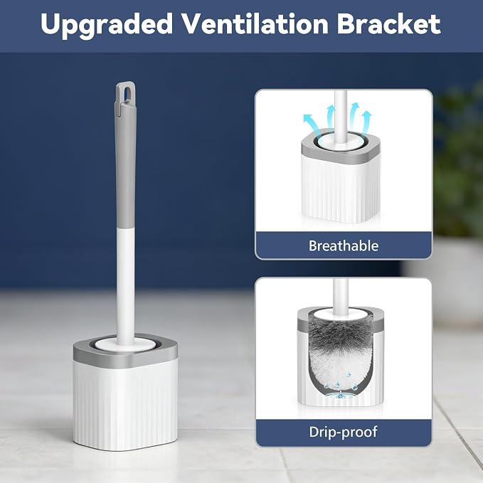 Toilet Brush, Compact Toilet Brush and Holder Set - Image 5