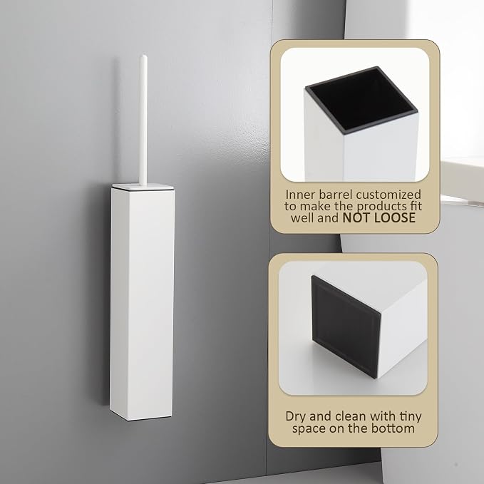 Toilet Brush and Holder Wall Mounted, Bathroom Toilet Brush, Drill or 3M - Image 5