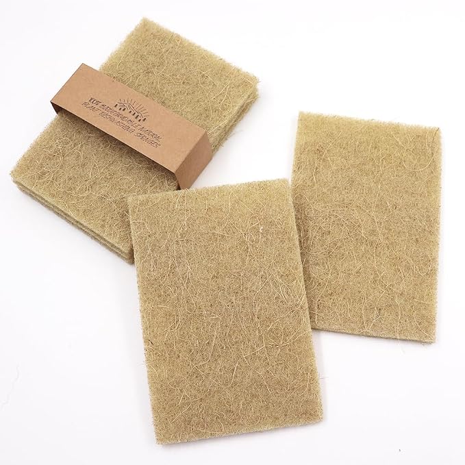 Natural Scouring Pads 15 Pack- Non-Scratch Sisal Cleaning Scrub Pads - Image 7