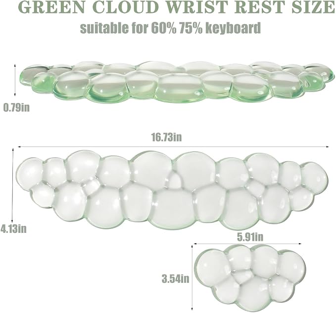 Clear Gel Wrist Rest for Keyboard and Mouse, Cute Ergonomic Silicone Wrist Rest - Image 3