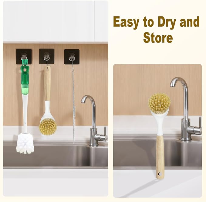 XYFuuee 5 Pack Dish Bottle Brush Set - Image 6