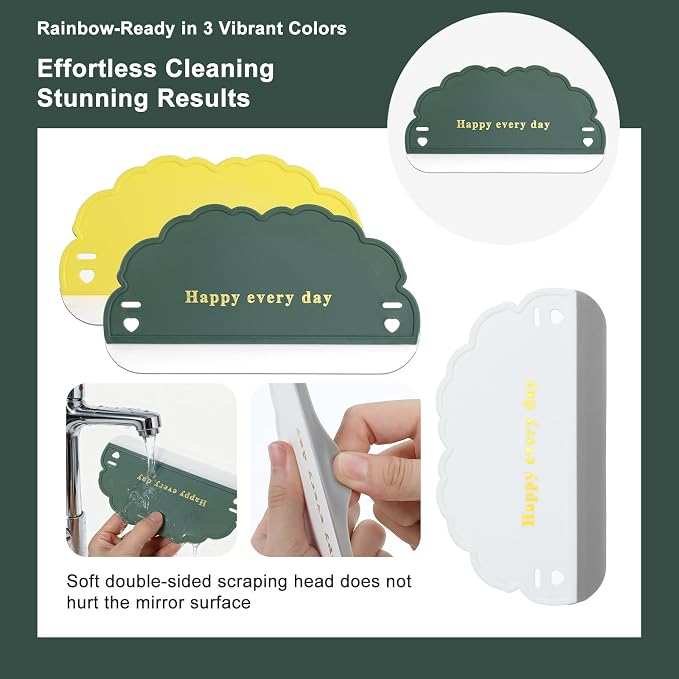 3Pcs Silicone Sink Squeegee, Mirror Squeegee, Kitchen Countertop Squeegees - Image 3