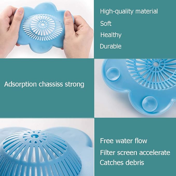 Hair Catcher Silicone Hair Stopper Shower Drain Covers - Image 3