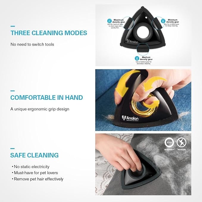 Analan Mini Pet Hair Remover for Car Detailing Supplies, Triangle Dog Hair - Image 7