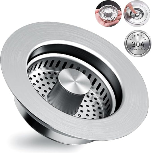 3 in 1 Kitchen Sink Drain Strainer Anti-Clogging Kitchen Sink Drain Stopper by RLQXG