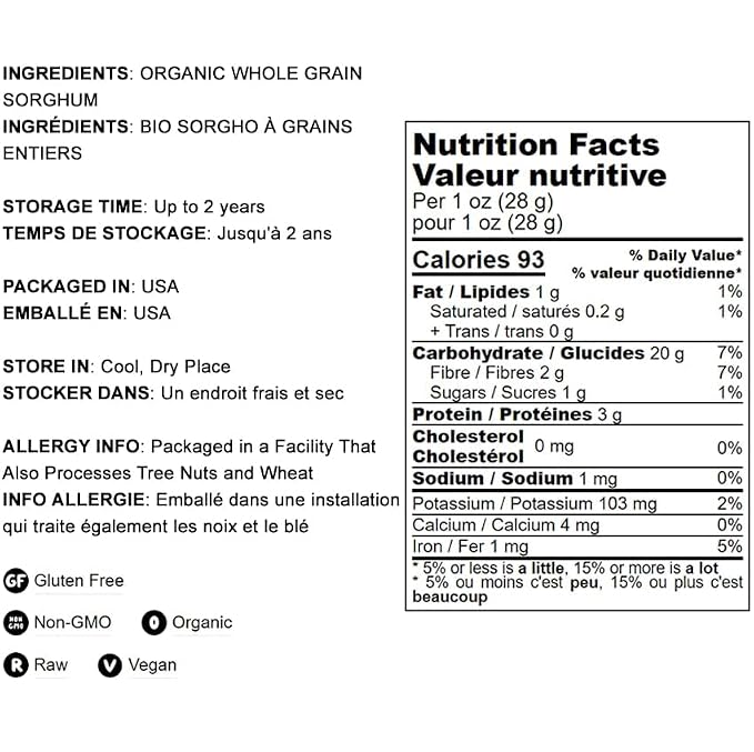 Food to Live Gluten Free Organic Whole Grain Sorghum, 10 Pounds - Image 4