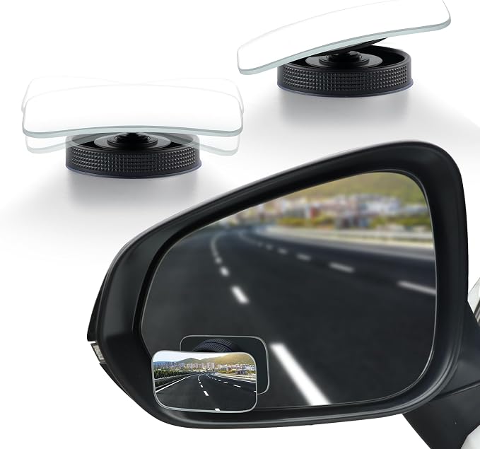 LivTee Blind Spot Car Mirror, Rectangular HD Glass Frameless Convex Side Mirror by LivTee