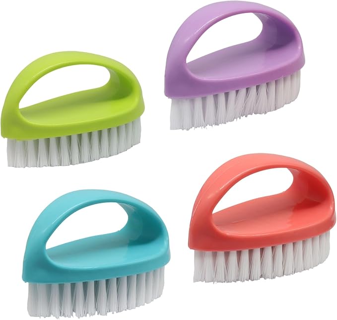 Hordion 4 Pack Hand Nail Brush, Heavy Duty Scrub Brush Nylon Stiff Bristles by Hordion