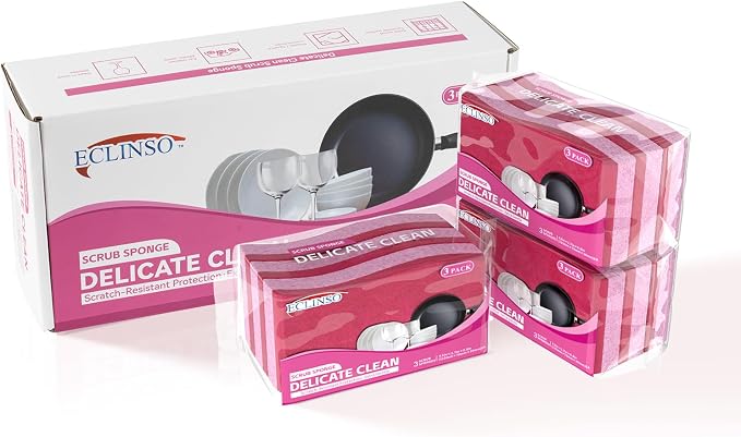 9 Pack Gentle Clean Delicate Scrub Sponges, Safe by Unknown