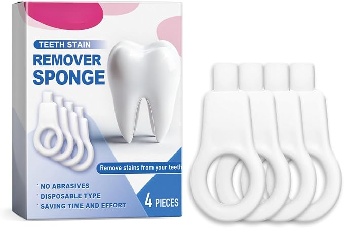 4 Pcs Sponge Teeth Cleaner for Baby, Gentle Stain Remover for Teeth Soft Rubber by CASTRAPBODYCARE