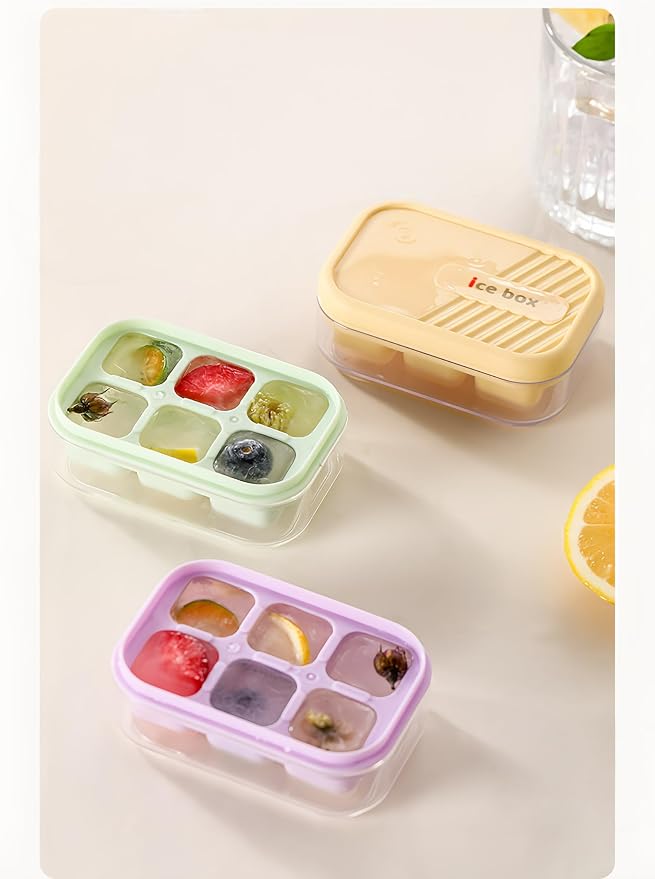 3-pack mini ice cube tray with lid and bin - Image 6