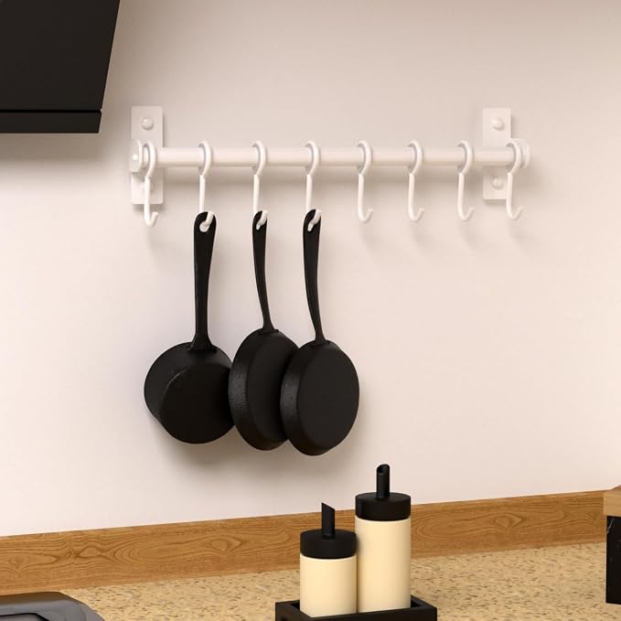 Dseap Kitchen Utensil Holder Hanger, Pot and Pan Rack Wall Mount, Kitchen Rail - Image 7