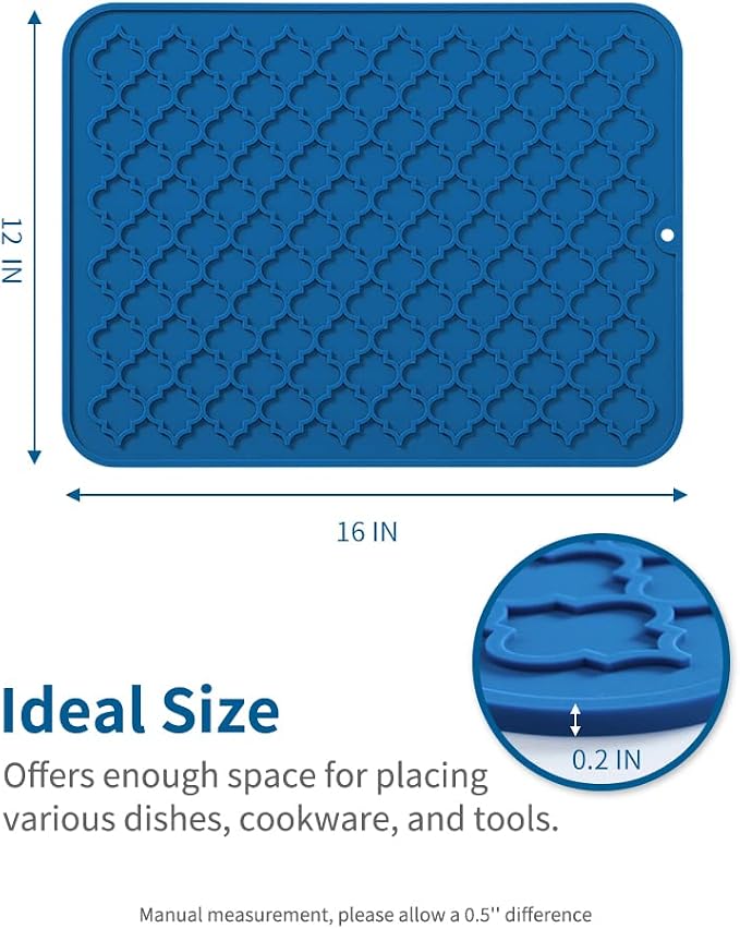 AMOAMI-Dish Drying Mats for Kitchen Counter-Silicone Dish Drying Mat-Kitchen - Image 6