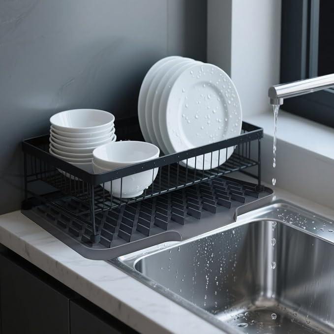 LONGKING Grey Non-Slip Dish Drying Mat - Image 7