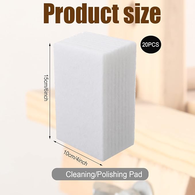 20 Pieces White Scrubbing Pad Non Scratch Scouring Pads Non Woven Scouring - Image 2