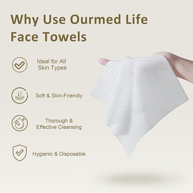 Ourmed Life Face Towels, Disposable Biodegradable Facial Towels - Image 8