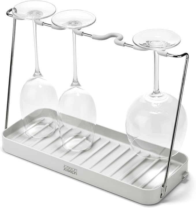 Joseph Joseph DrySmart Folding Stemmed Wine Glass Drying Rack, Space-Saving by JosephJoseph