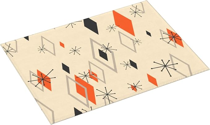 Retro Geometric Pattern Dish Drying Mat - Image 2