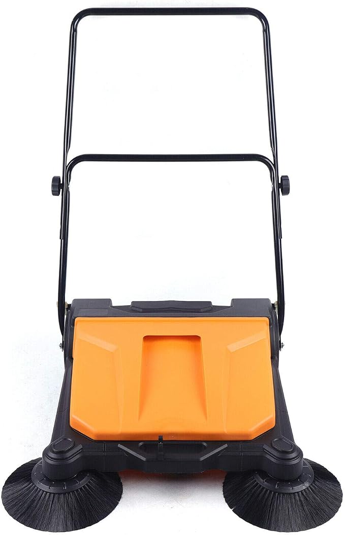 Hand Push Floor Sweeper 26 Inch 15L Walk-Behind Outdoor and Indoor Push Carpet by Upyouths
