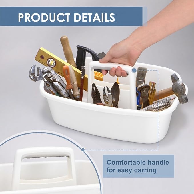 Cleaning Supplies Caddy with Handle, Portable Shower Caddy Organizer Plastic - Image 3