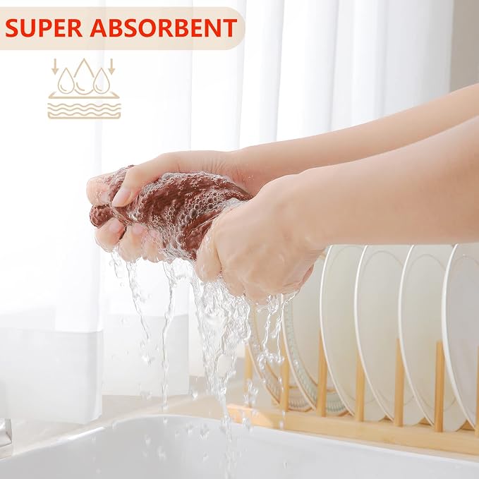 Homaxy 100% Cotton Waffle Weave Kitchen Towels, Quick Drying Cleaning Towels - Image 3