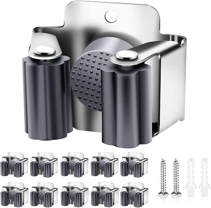 Verdenu 10 Pack Broom Holder Wall Mount, Mop and Broom Holder Wall Mount by Verdenu