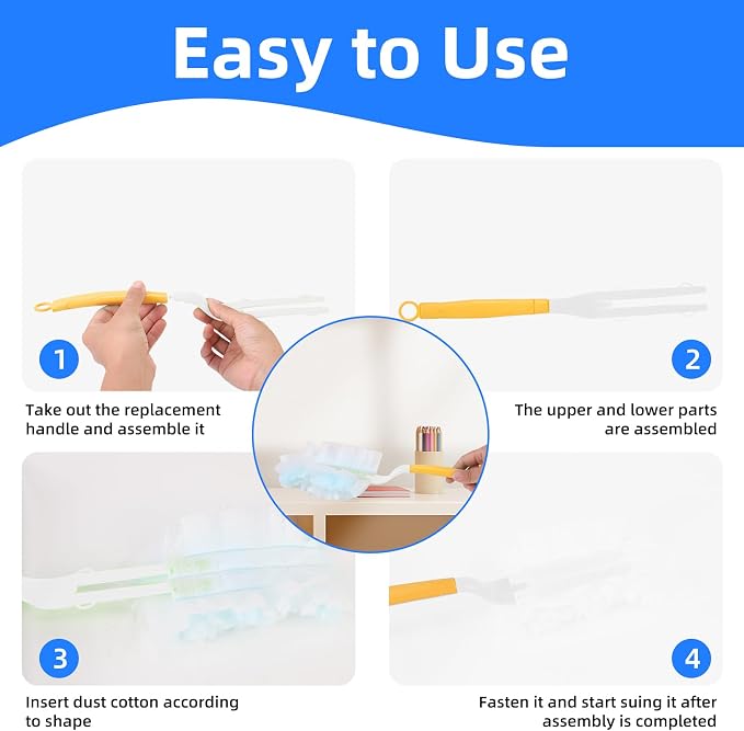 Duster Handle Compatible with Swiffer Duster, Replacement Extendable Dusters - Image 4