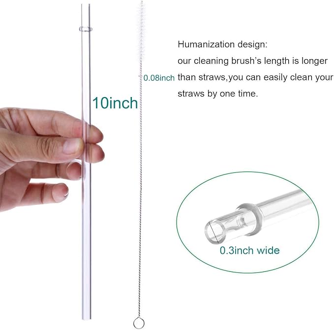 DAKOUFISH 10 Inch Reusable Plastic Replacement Drinking Straws - Image 3