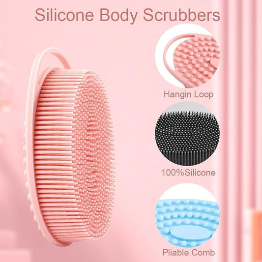 3 PCS Soft Silicone Body Scrubber, Silicone Body Shower, Silicone Loofah 2 in 4 - Image 2