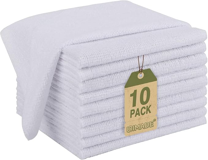 Microfiber Cleaning Cloth, 10 Pack Reusable Microfiber Towels by Unimade