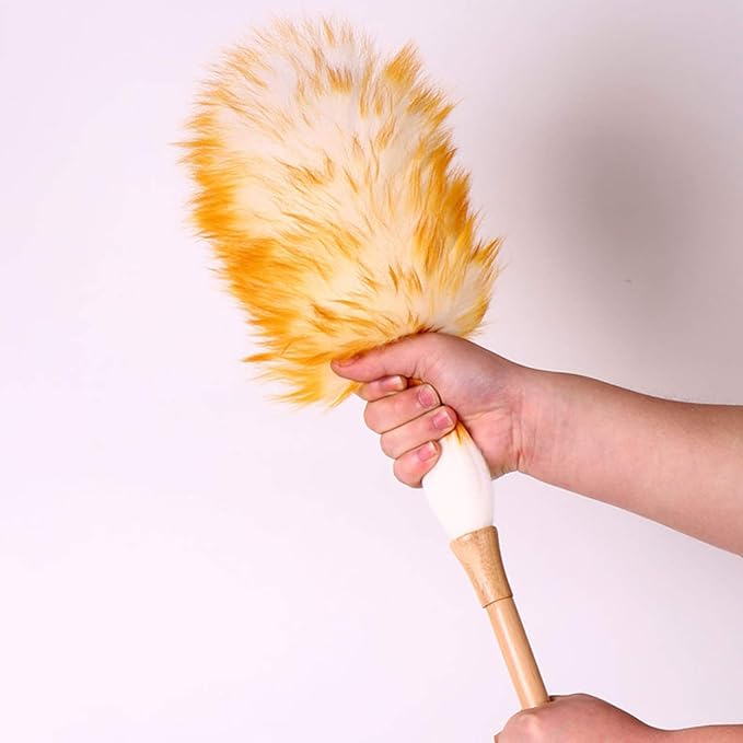 MaikOn Tools, Set Feather Duster 2 Pack Lambswool Duster, Pure Lambs Wool Duster - Image 4