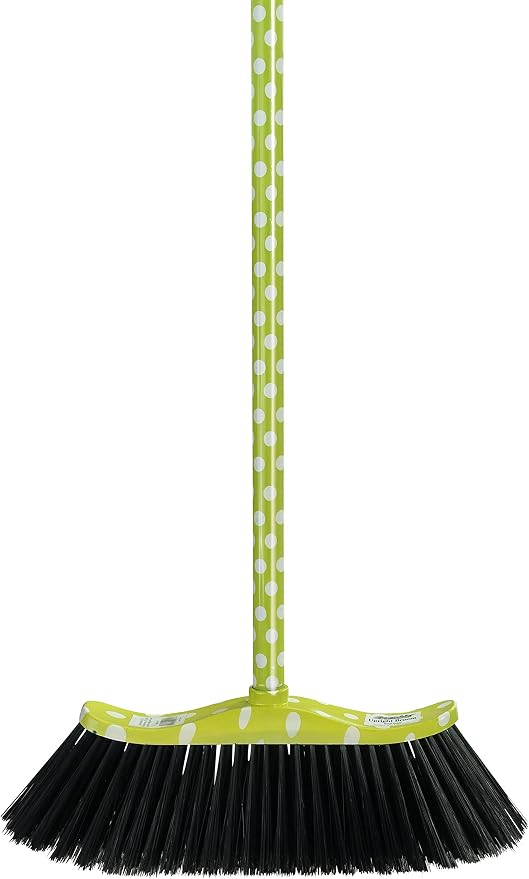 Superio Polka Dot Printed Broom, Premium Black Plastic Bristles, Heavy-Duty - Image 4