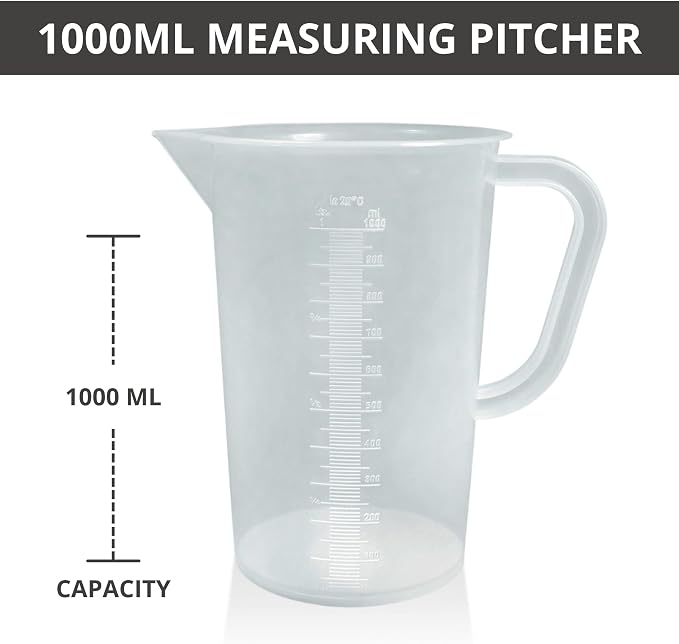Plastic Graduated Measuring and Mixing Pitcher - 1000ml Plastic Graduated - Image 2